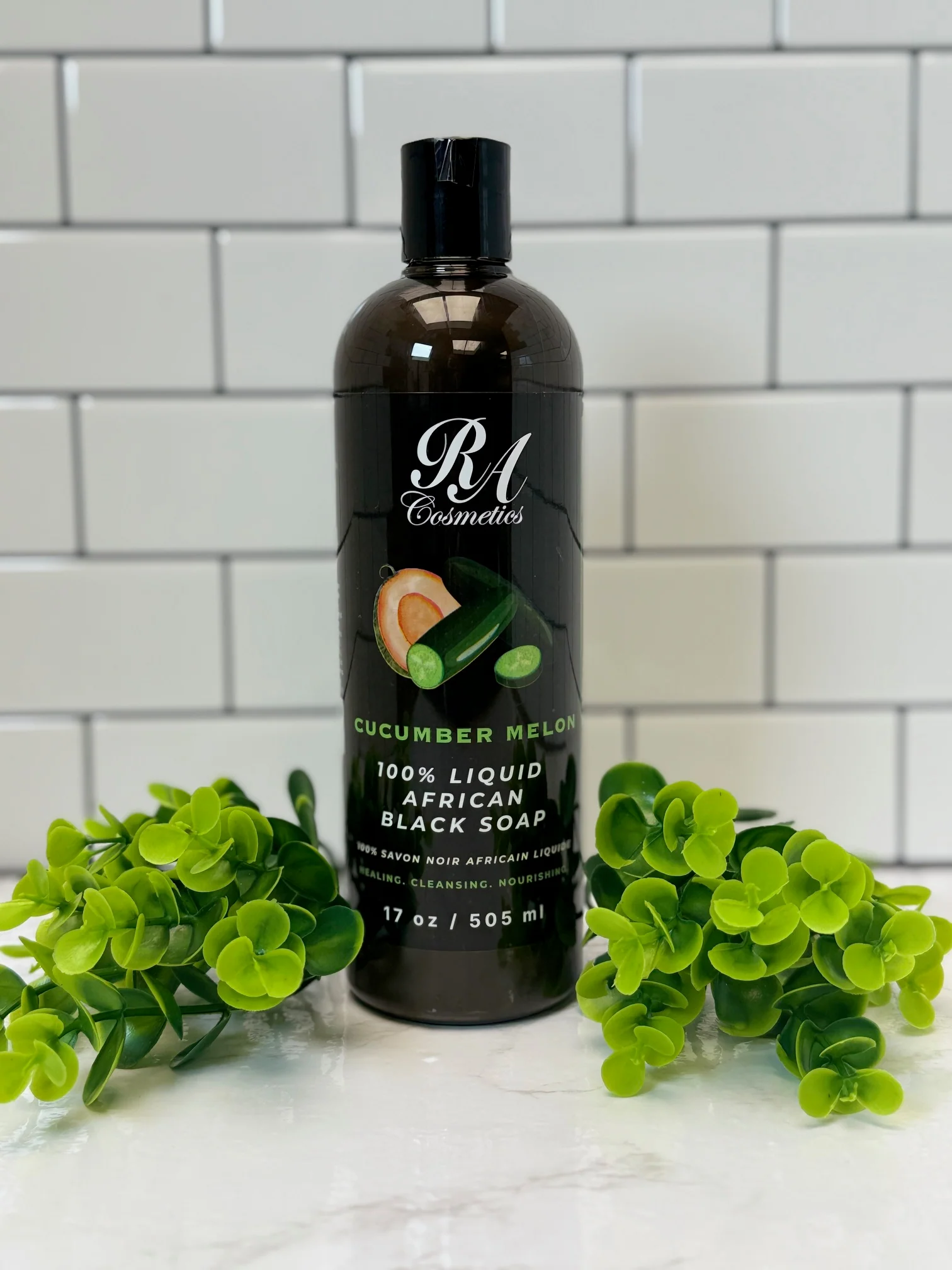Liquid 100% African Black Soap w/ Cucumber Melon - Image 12