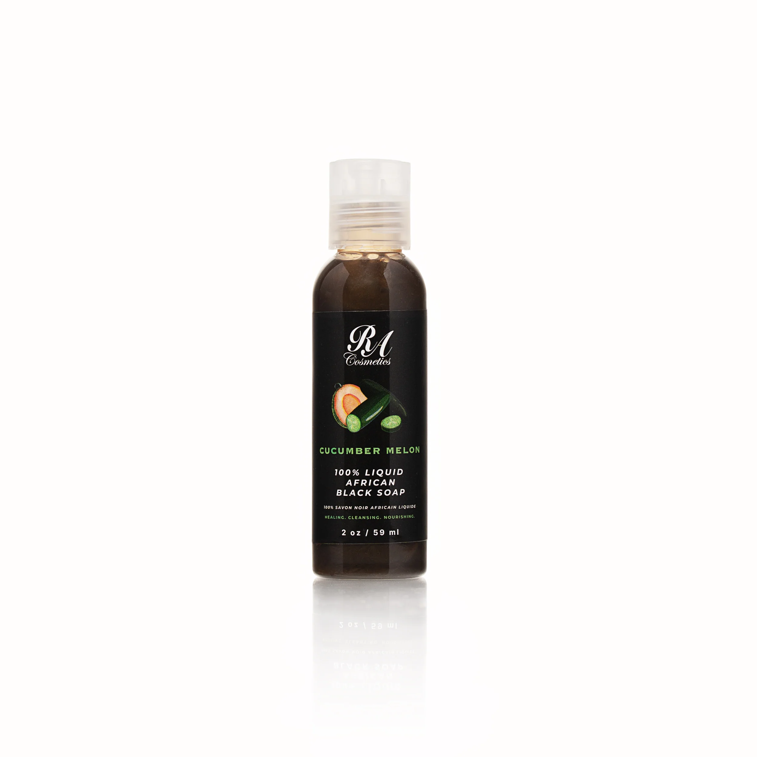 Liquid 100% African Black Soap w/ Cucumber Melon - Image 4