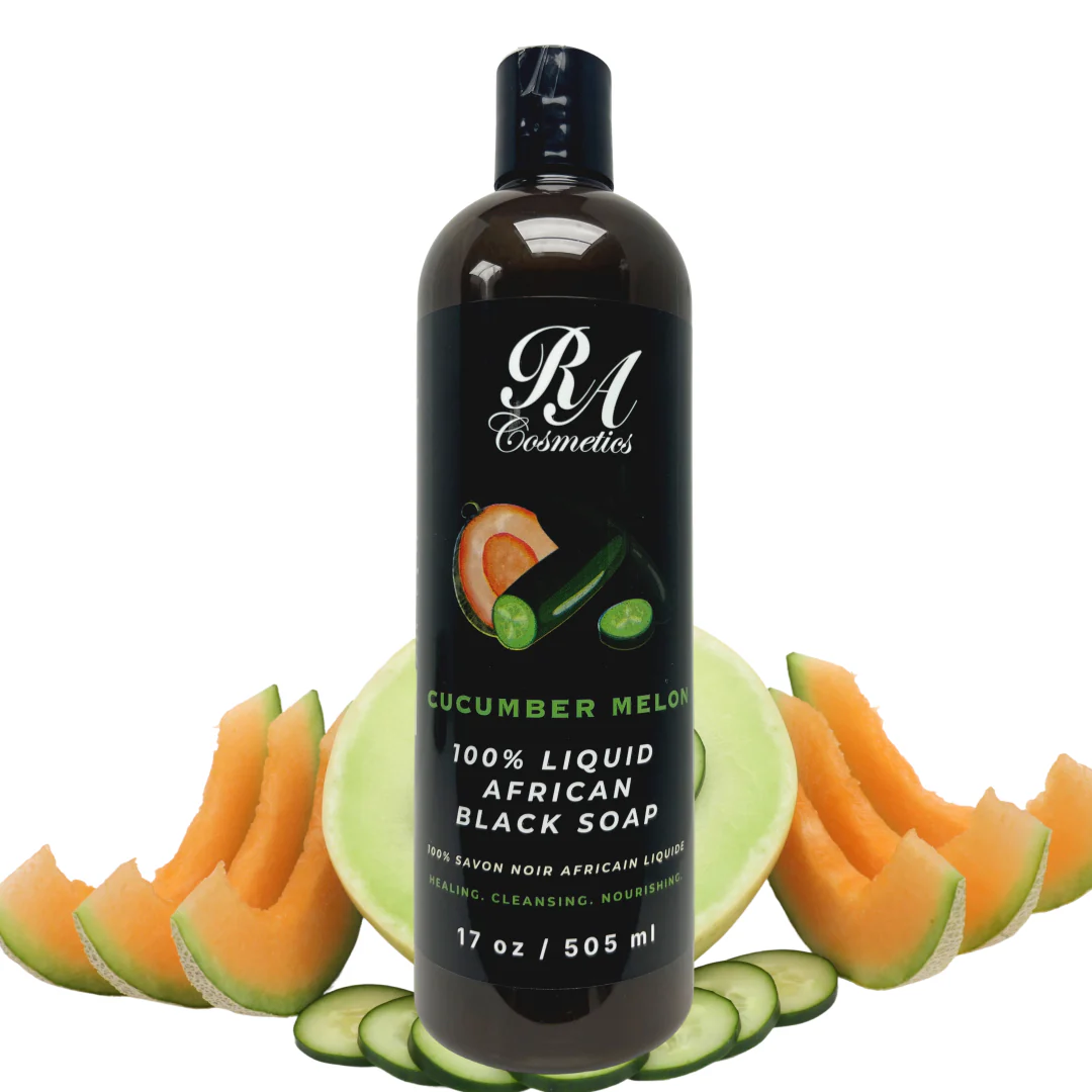 Liquid 100% African Black Soap w/ Cucumber Melon - Image 6